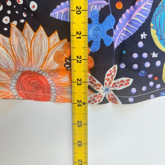 NWOT Johnny Was Zellah Silk Floral Ruffles Pleated V-neck Blouse Size S - Picture 14 of 15